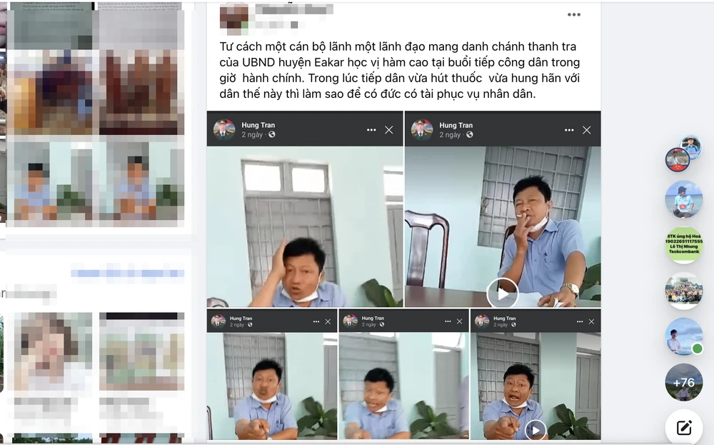 Tài khoản Facebook đăng thông tin về ông Dương. Ảnh: Facebook cá nhân