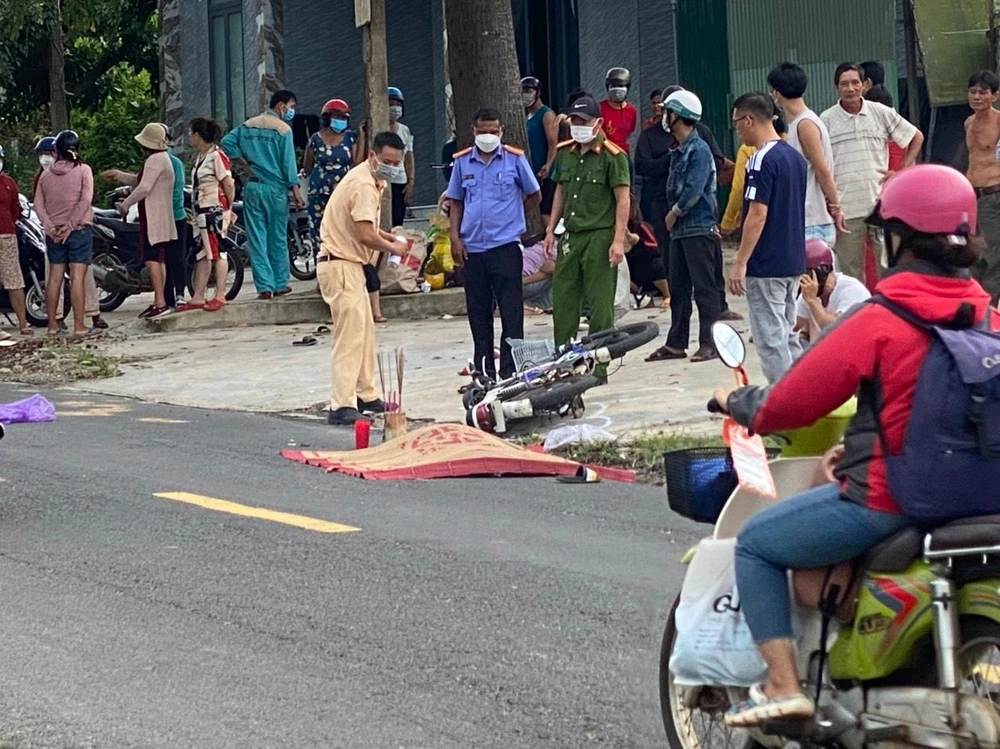 Hiện trường vụ tai nạn. Ảnh: VLX