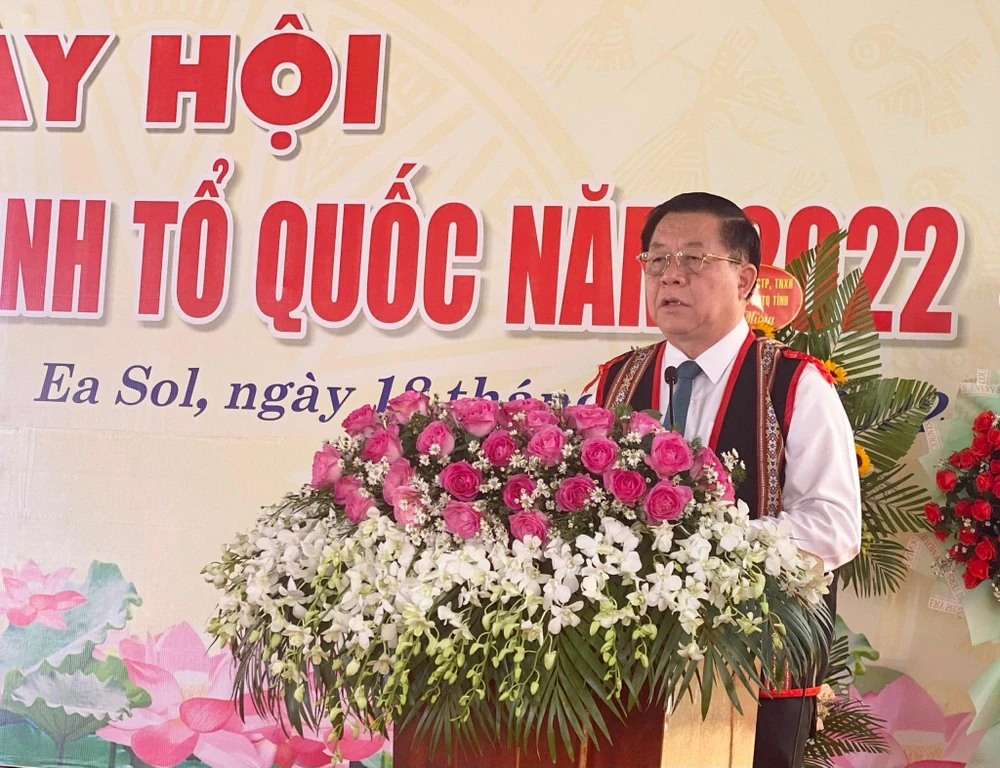 Ông Nguyễn Trọng Nghĩa phát biểu tại buổi lễ. Ảnh: TNT