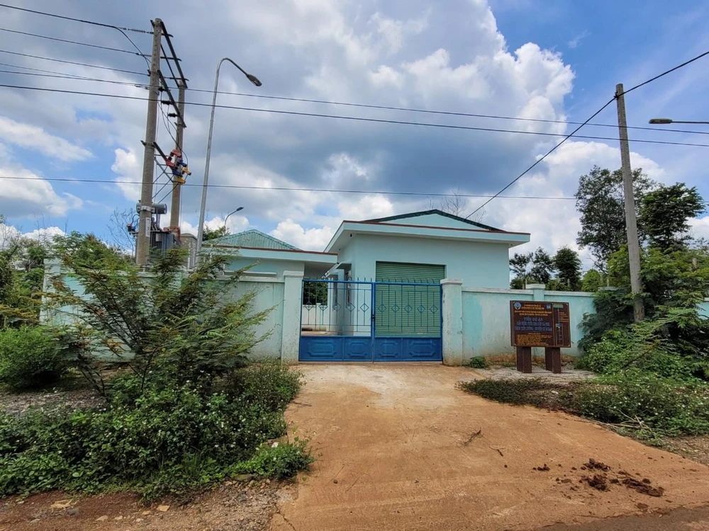 Trạm bơm của tiểu dự án tưới tiêu thôn Tiến Cường. Ảnh: VŨ LONG