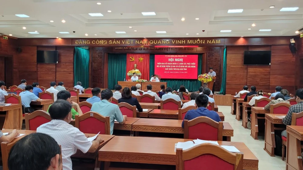 Tỉnh Đắk Lắk tổ chức hội nghị triển khai kế hoạch quản lý, giám sát, phát triển mã số vùng trồng sầu riêng. Ảnh: VL