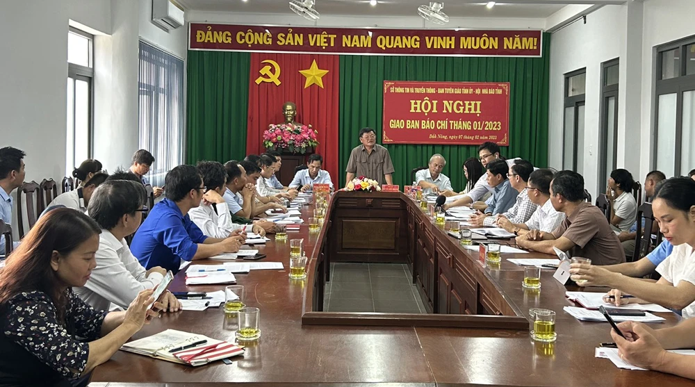 Toàn cảnh Hội nghị Giao ban báo chí ở Đắk Nông. Ảnh: VŨ LONG