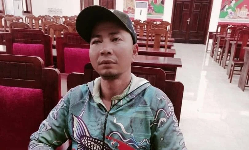 Hoàng Ngọc Nhân tại cơ quan công an. Ảnh: CACC