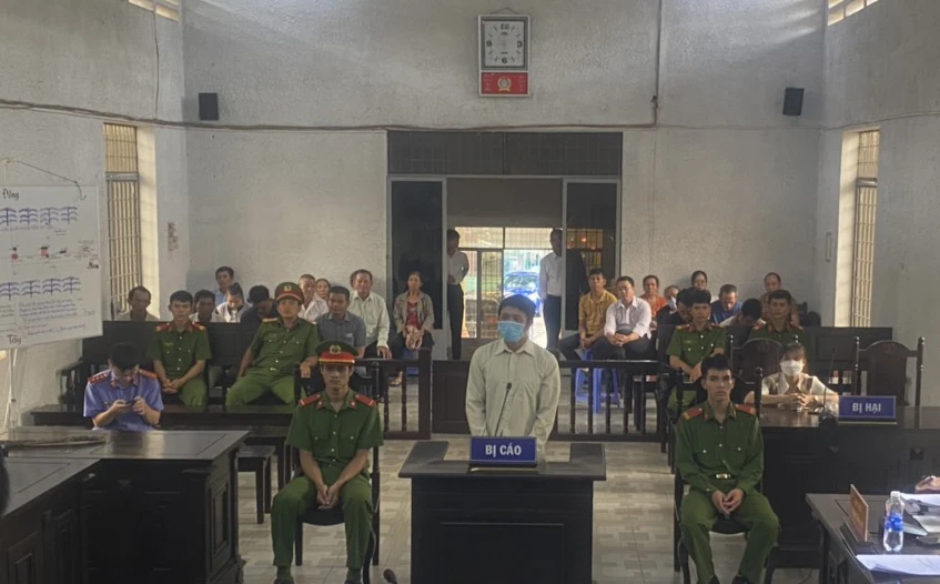 Toàn cảnh phiên tòa sơ thẩm. Ảnh: LX