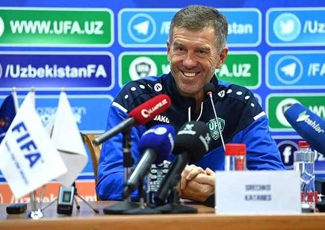 Tuyển Uzbekistan hiện nay do HLV Srecko Katanec dẫn dắt. Ảnh: B.P