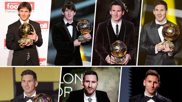 Messi có kỷ lục 7 QBV, trong đó 4 năm liên tiếp (2009, 2010, 2011 và 2012). Ronaldo xếp thứ nhì với năm QBV (2008, 2013, 2014, 2016 và 2017) ...Trước đó là ông anh, quái kiệt Ronaldinho đoạt QBV 2005. Năm 2006, Ý quá xuất sắc, huyền thoại, đội trưởng Cannavaro đưa Ý vô địch World Cup cùng năm và trung vệ này đoạt QBV. Năm 2007 QBV thuộc về Kaka, quả bóng bạc và quả bóng đồng thuộc về Ronaldo và Messi.