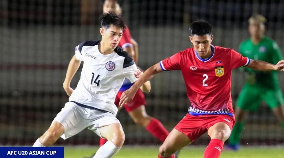 Lào (đỏ) có chiến thắng hoành tráng trước Guam 3-0. Ảnh: AFC