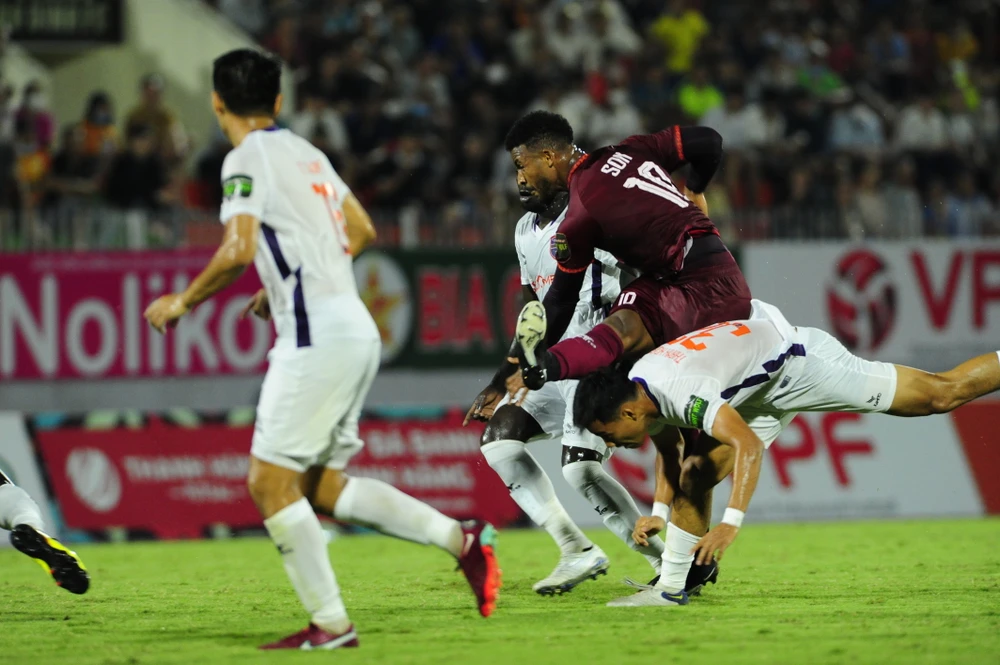 Rafaelson có bàn thắng duy nhất cho T. Bình Định phút 71. Ảnh: ANH PHƯƠNG