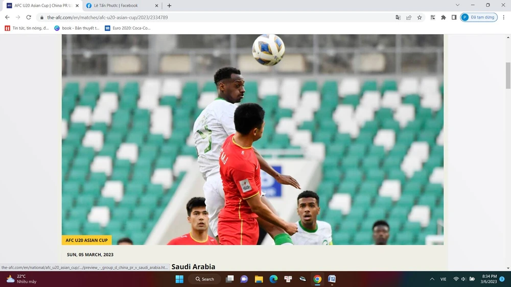 Trung Quốc (đỏ) bất ngờ hạ nhà đương kim vô địch Saudi Arabia 2-0. Ảnh: AFC