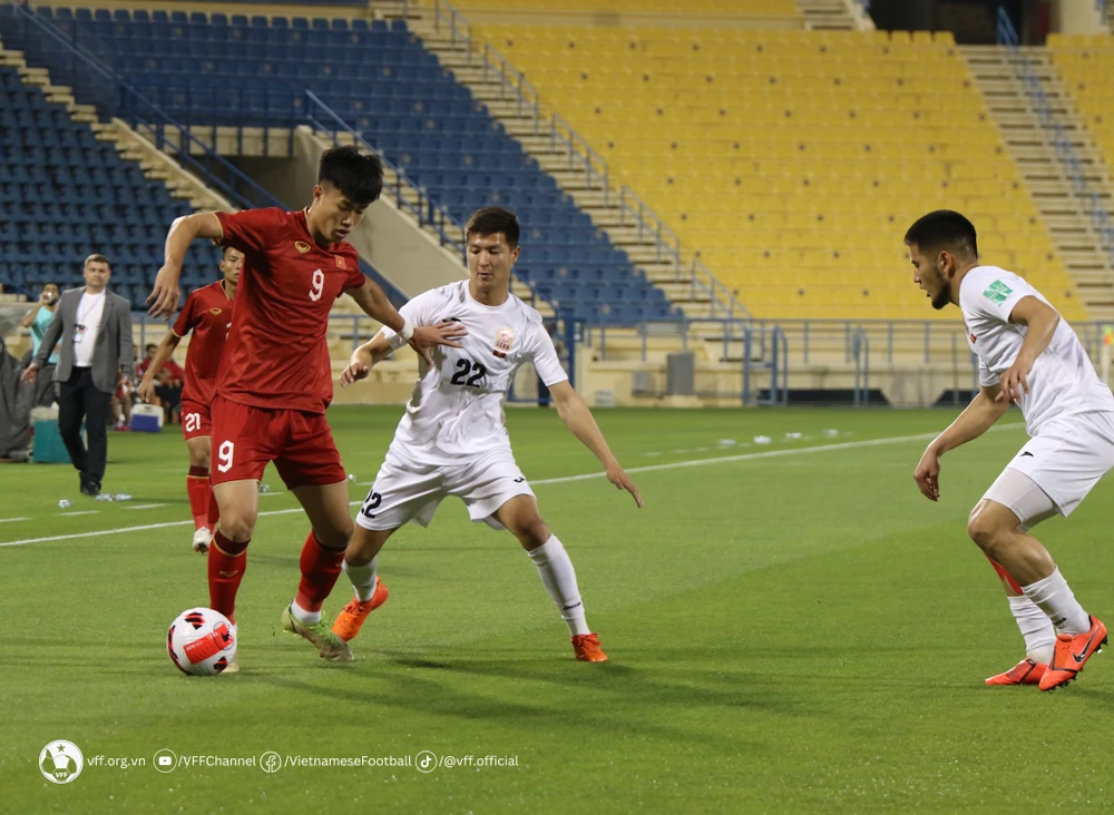 U-23 VN thua loạt luân lưu trước U-23 Kyrgyzstan ở trận cuối cùng Doha Cup. Ảnh: VFF