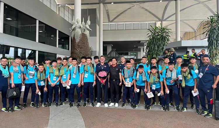 U-22 VN là nhà đương kim vô địch là đội bảng B đến Campuchia sớm nhất. Ảnh: CTP