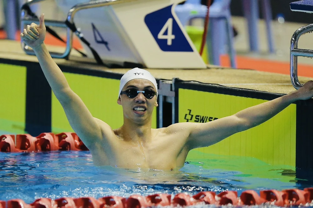 Kình ngư Huy Hoàng mang về HCV cho bơi lội VN. Ảnh: ANH PHƯƠNG