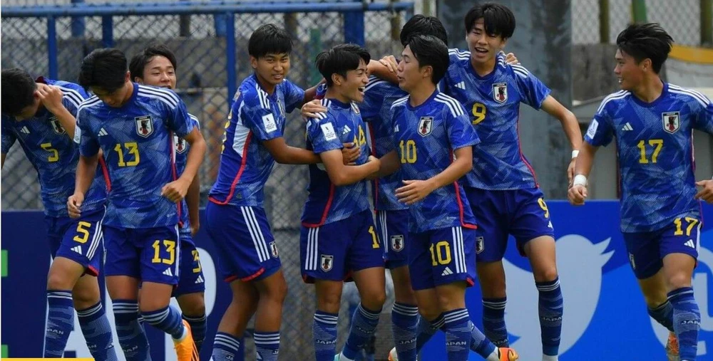 Nhật Bản vào bán kết và có vé đi World Cup U-17 cuối năm nay tại Indonesia. Ành: AFC