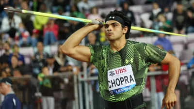 Cú ném 87,66m giúp Chopra đoạt HCV nội dung ném lao ở Diamonds League. Ảnh: TOI