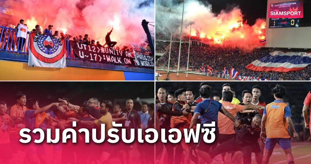 Báo chí Thái Lan kể ra việc nộp phạt...sấp mặt của LĐBĐ Thái Lan thời gian qua. Ảnh: S.S