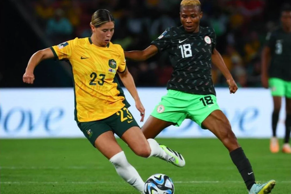 "Đại bàng" Nigeria chơi cực hay và không bị áp lực khán giả nhà của Úc. Ảnh: AFC