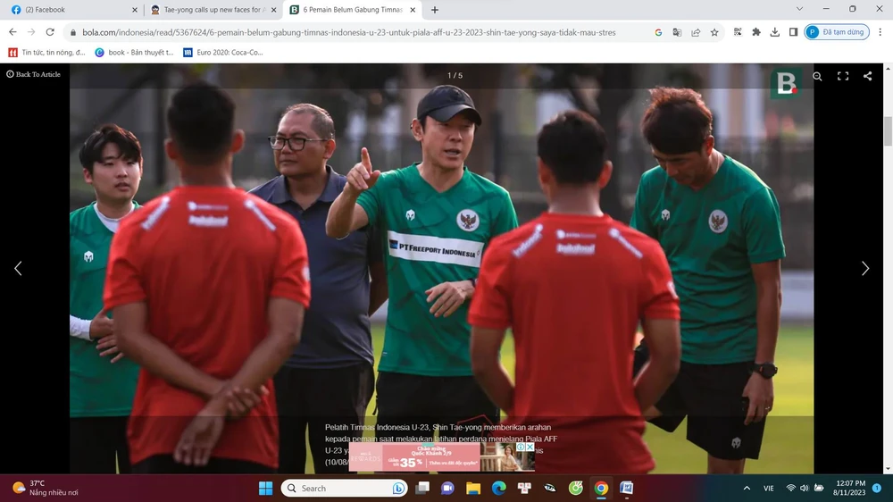 HLV Shin Tae-yong chưa có danh hiệu vô địch Đông Nam Á cùng Indonesia. Ảnh: Bola