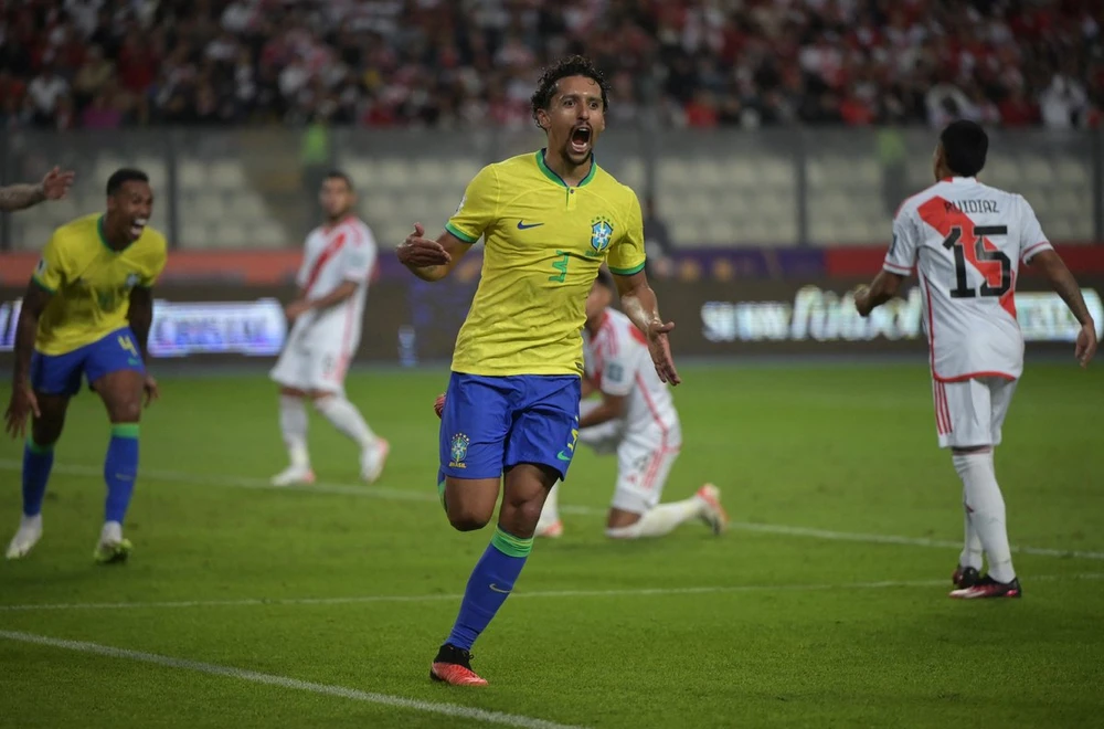 Phút 90 marquinhos mới ghi bàn duy nhất cho Brazil. Ảnh: S.E