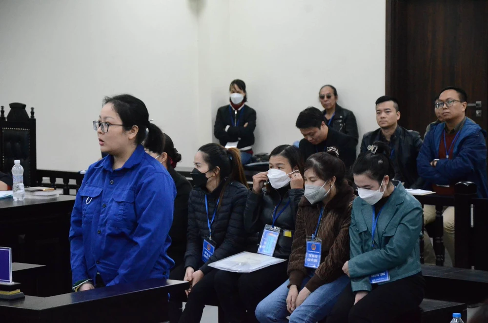 Các bị cáo tại phiên tòa. Ảnh: CTV