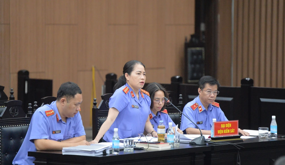 Đại diện Viện Kiểm sát tại phiên tòa. Ảnh: CTV