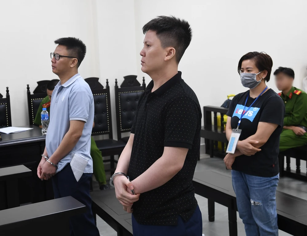 Các bị cáo tại phiên tòa. Ảnh: CTV