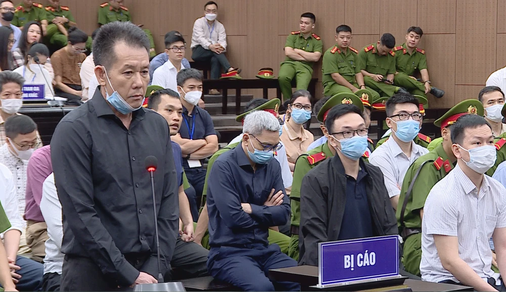 Bị cáo Nguyễn Tiến Mạnh tại phiên tòa. Ảnh: CTV