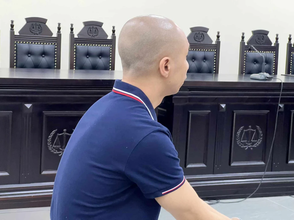 Bị cáo Nguyễn Hà Phúc tại phiên tòa. Ảnh: TX