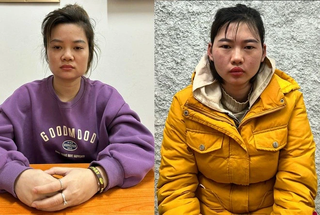 Hai bị can Nguyễn Thị An (trái) và Nguyễn Thị Lành. Ảnh: Công an cung cấp