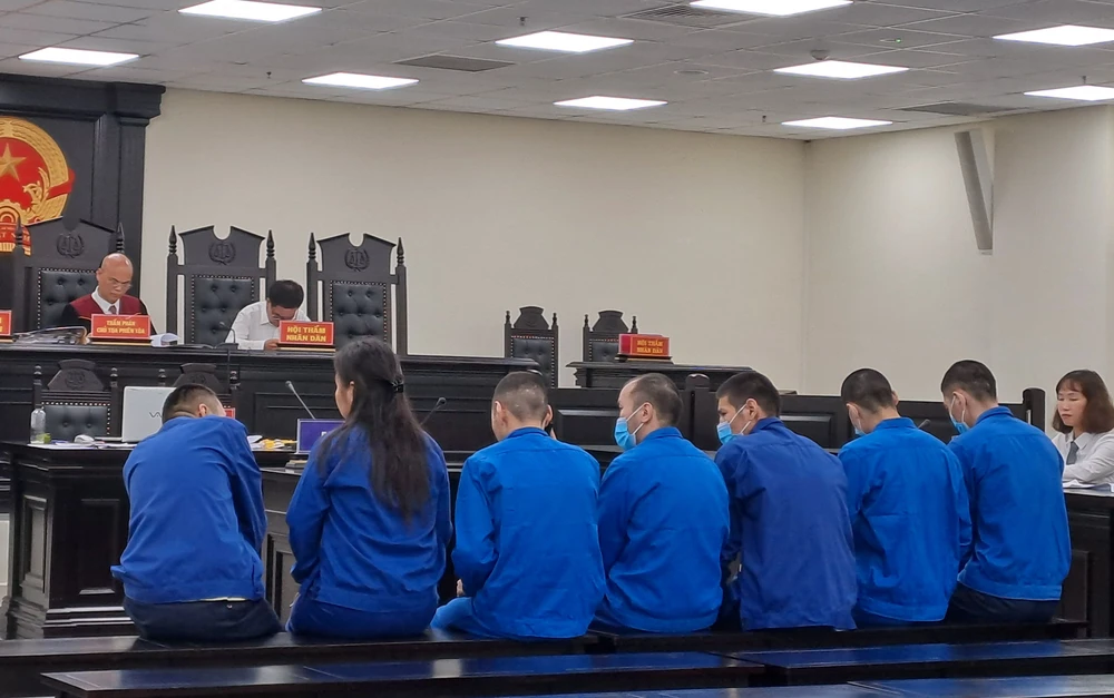 Các bị cáo tại phiên tòa. Ảnh: B.T