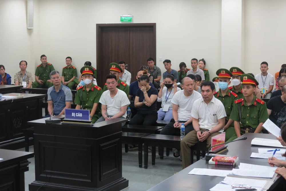 Các bị cáo tại phiên tòa. Ảnh: CTV