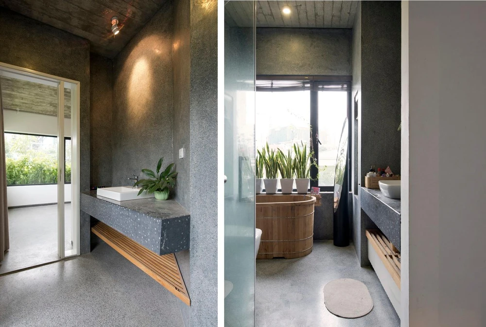 Vật liệu sử dụng đơn giản thô và mộc cho toàn bộ công trình.