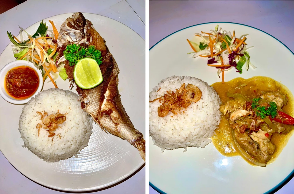 Bạn Thái cho biết, món ăn ở Bali không đa dạng món, chủ yếu là cơm.