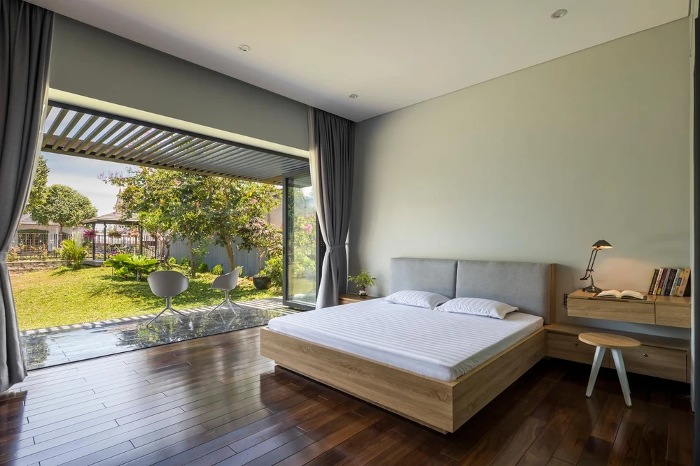 Dù ở trong nhà nhưng vẫn có cảm giác được hòa hợp với thiên nhiên.