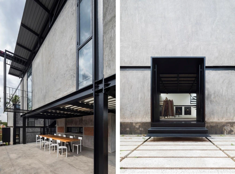 Tầng trệt của khối nhà chính đã được nâng lên 1,8 m so với mặt đất tự nhiên.