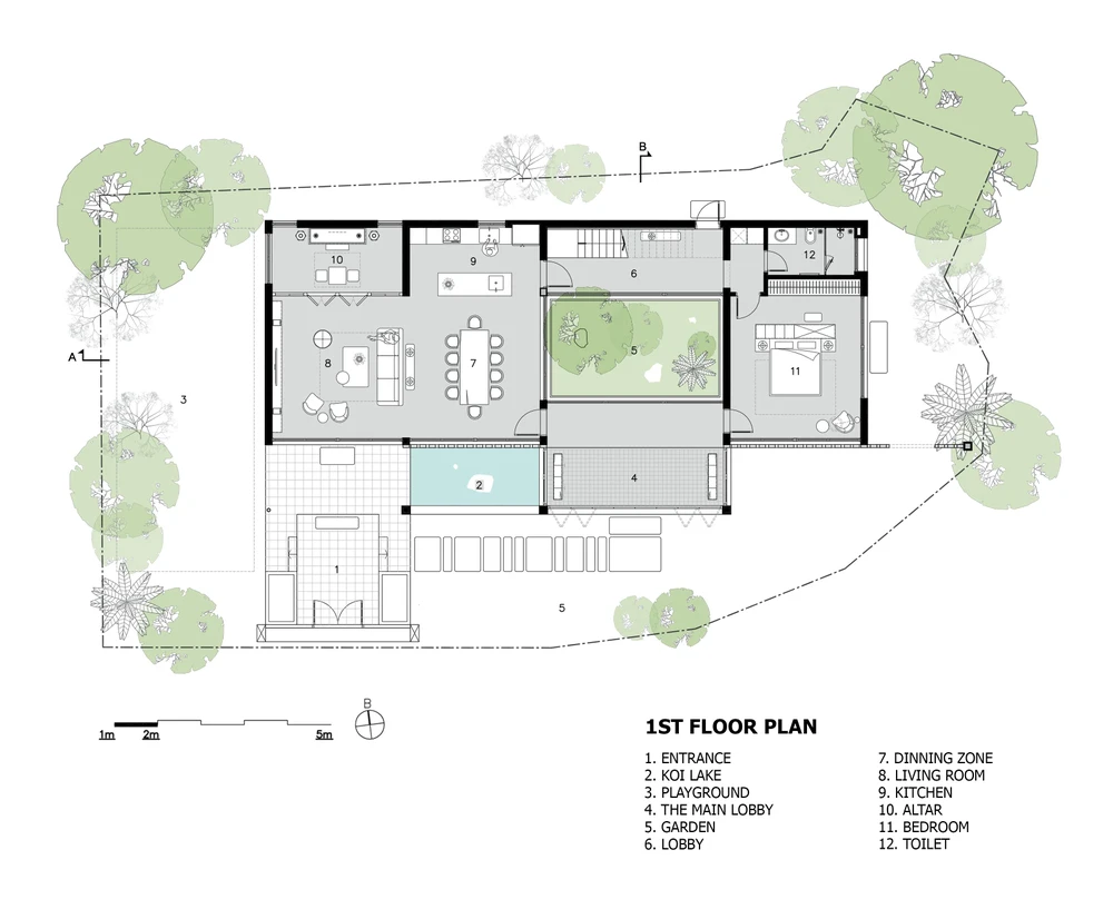 Mặt bằng tầng một Mặt bằng tầng một