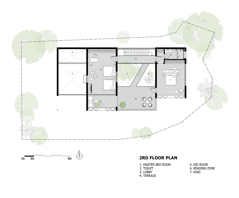 Mặt bằng tầng hai Mặt bằng tầng hai