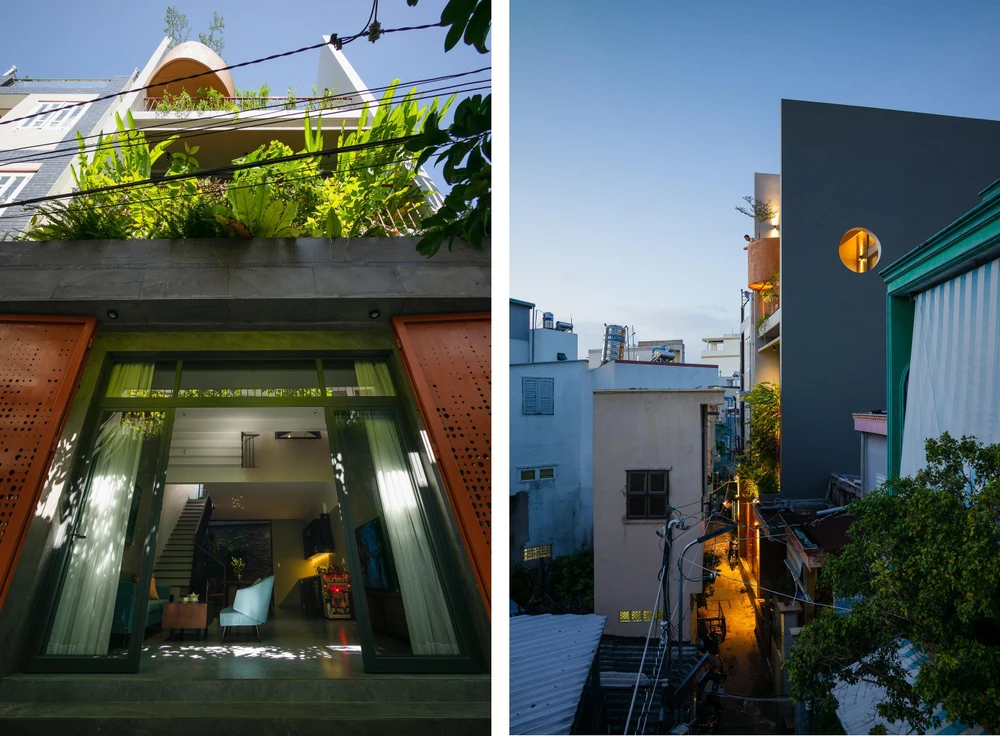 Ngôi nhà nằm trong một con hẻm khá nhỏ ở TP Mỹ Tho.