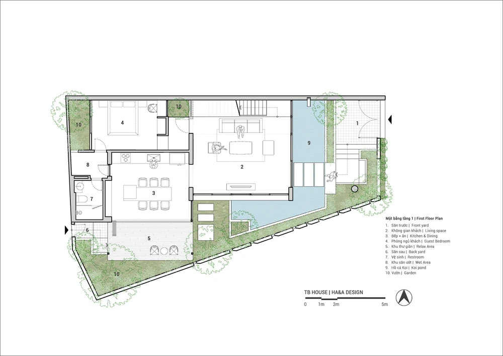 Mặt bằng tầng một.