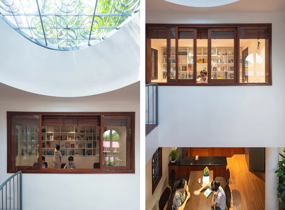 Phòng ăn và phòng khách được đặt ở tầng một.