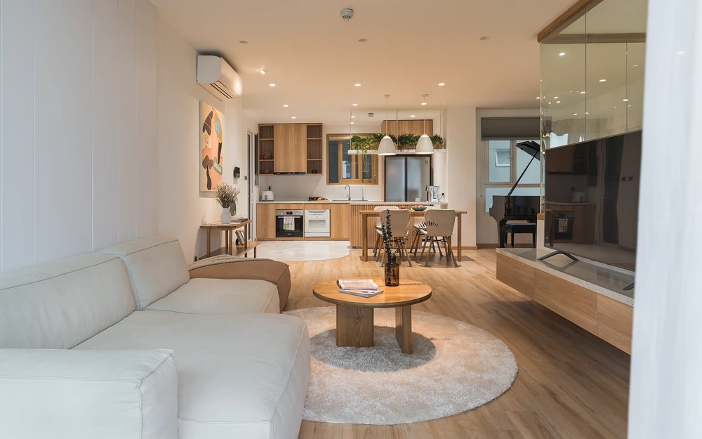 Mẹ của hai cô bé muốn có không gian thoáng mát, đơn giản nhưng vẫn kết nối được thành viên trong gia đình.