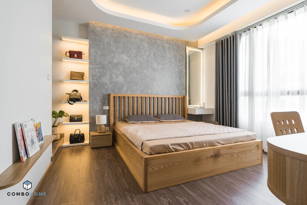 Góc ban công xanh mát, vừa có tác dụng thanh lọc không khí vừa là nơi thư giãn nghỉ ngơi cuối tuần.