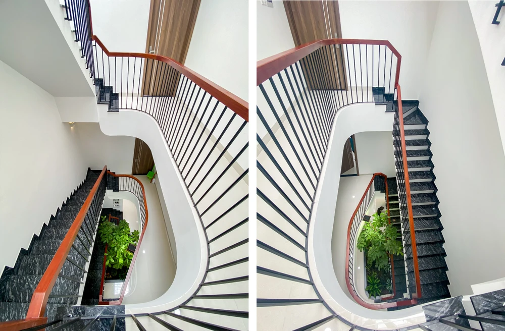 Đường cong sử dụng trong ngôi nhà là yếu tố tạo nên sự cân bằng mang đến cảm giác mềm mại, uyển chuyển.