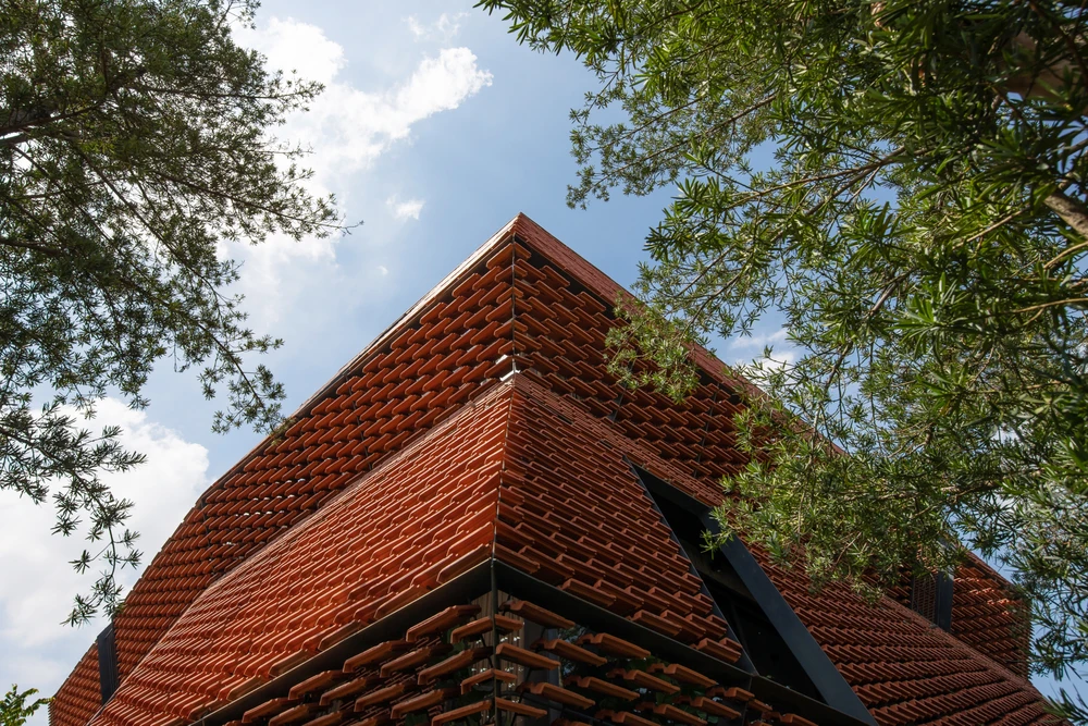 Nhìn từ bên ngoài lớp vỏ có nhiều lỗ thông khí.