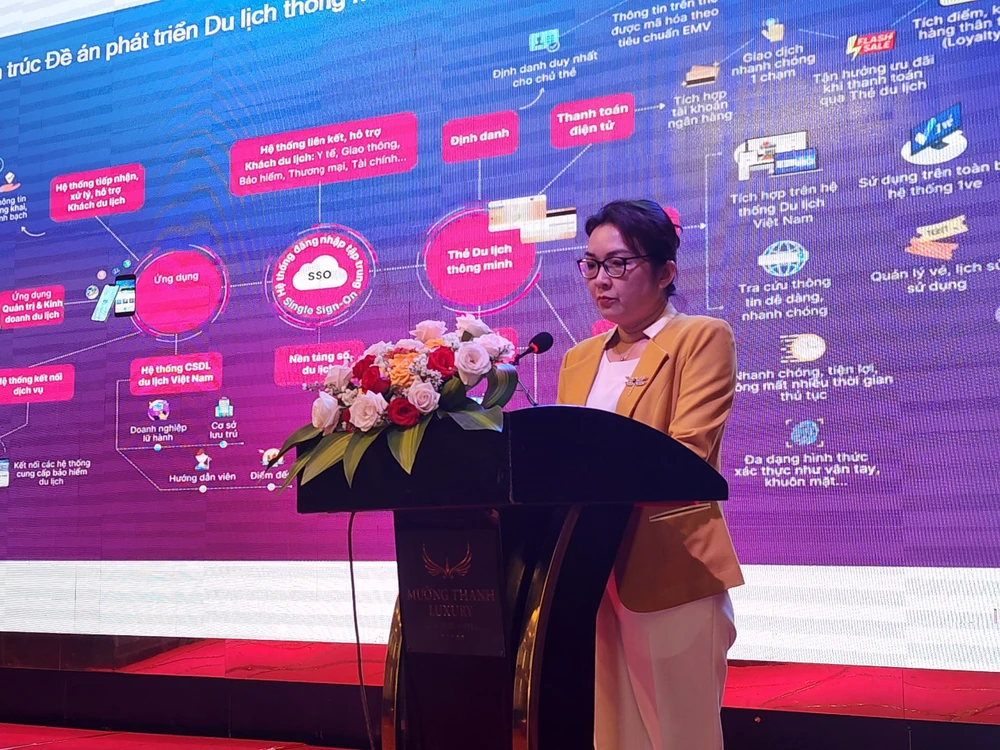 Bà Bùi Thị Ngọc Hiếu, Phó Giám đốc Sở Du lịch TP.HCM phát biểu. Ảnh: THU TRINH