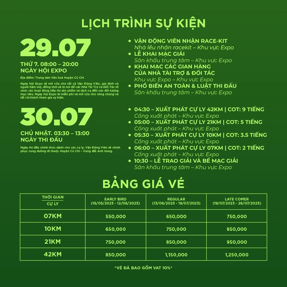Lịch trình giải chạy việt dã tại huyện Củ Chi, TP.HCM. Lịch trình giải chạy việt dã tại huyện Củ Chi, TP.HCM.