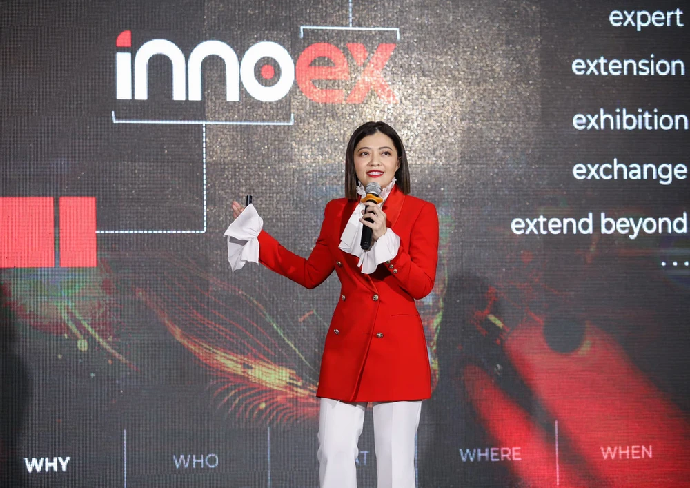 Bà Trương Lý Hoàng Phi phát biểu tại lễ công bố InnoEx 2023.