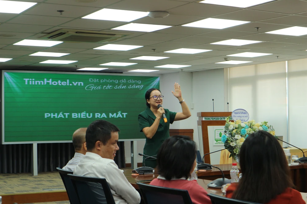 Buổi họp báo ra mắt nền tảng đặt phòng khách sạn dễ dàng - giá tốt dành cho người Việt. Ảnh: NGỌC HÂN.