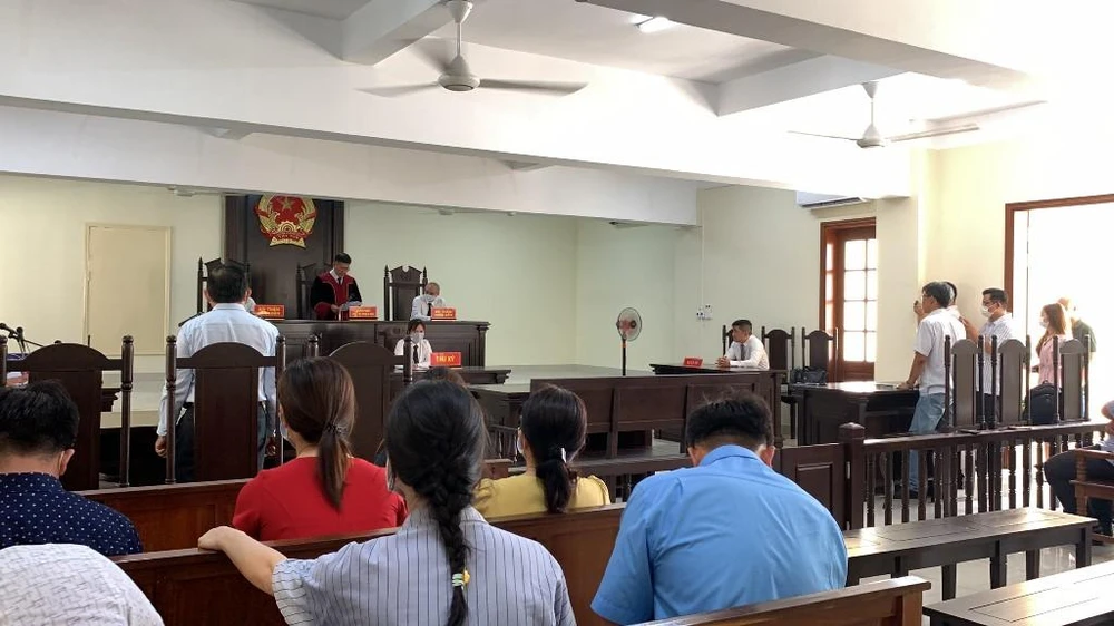 Quang cảnh tòa tuyên án chiều 31-5. Ảnh: HẢI DƯƠNG