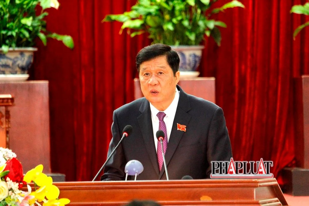 Chủ tịch HĐND TP Cần Thơ Phạm Văn Hiểu phát biểu khai mạc kỳ họp thứ 6 ngày 6-7. Ảnh: NHẪN NAM