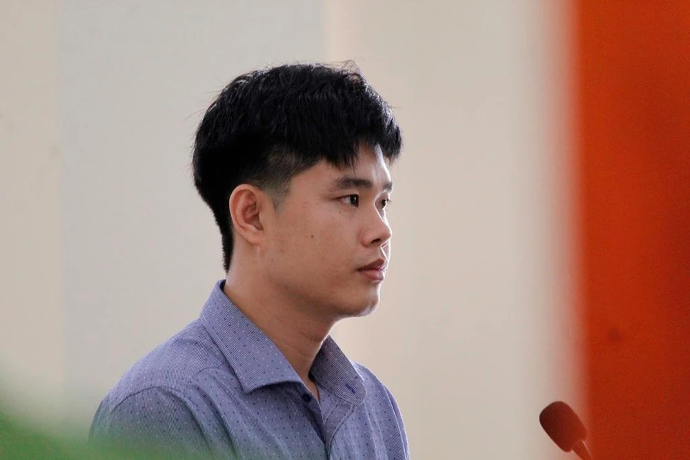 Bị cáo Hà Tấn Trọng tại tòa phúc thẩm ngày 9-8. Ảnh: NHẪN NAM